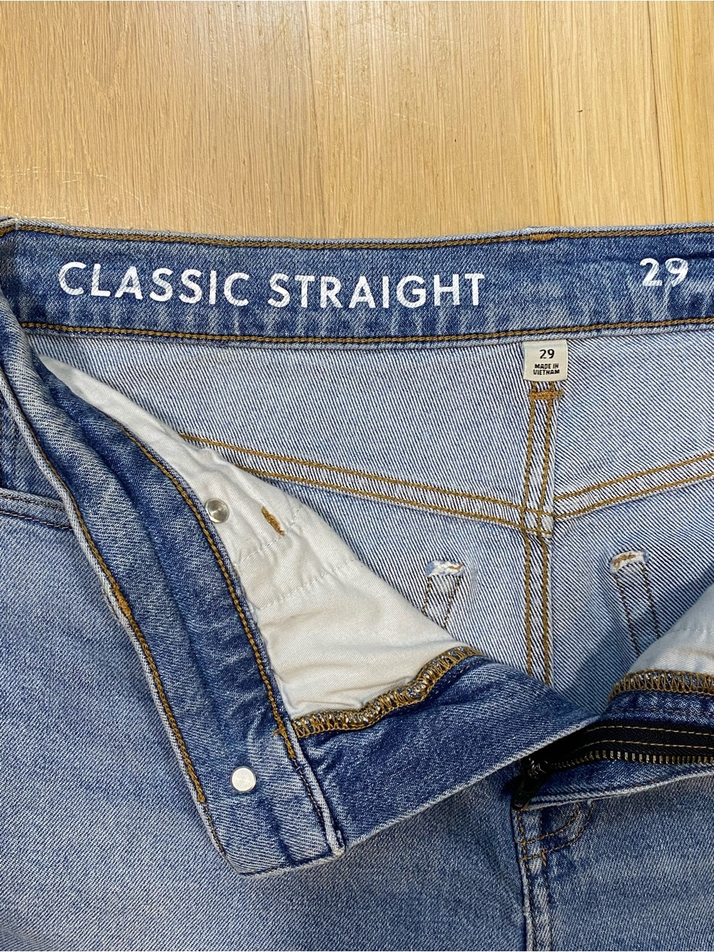 J. Crew High Rise Straight Leg Raw Hem Denim Blue Medium Wash Size 29 - Picture 6 of 12